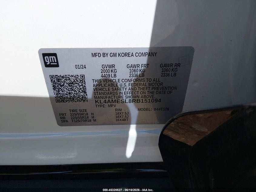 2024 Buick Encore gx VIN KL4AMESL8RB151094 IAAI salvage auction — FRONT END, Salvage Title, sold $5,700 on 2026-07-17 (photo 9)