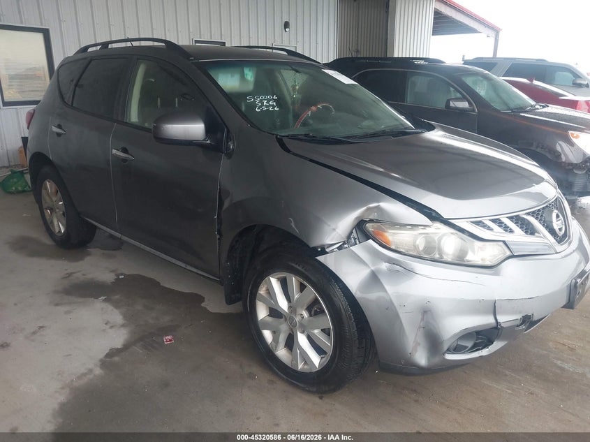 2014 Nissan Murano VIN JN8AZ1MU1EW405693 IAAI salvage auction — REPOSSESSION, Nrc Lienholder Repossession Paperwork (Texas), sold $800 on 2026-07-17 (photo 1)