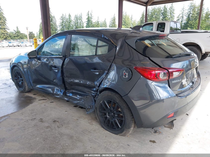 2015 Mazda 3 VIN JM1BM1M78F1233704 IAAI salvage auction — LEFT SIDE, Salvage Title, sold $700 on 2026-07-29 (photo 3)