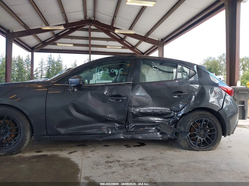 2015 Mazda 3 VIN JM1BM1M78F1233704 IAAI salvage auction — LEFT SIDE, Salvage Title, sold $700 on 2026-07-29 (photo 6)