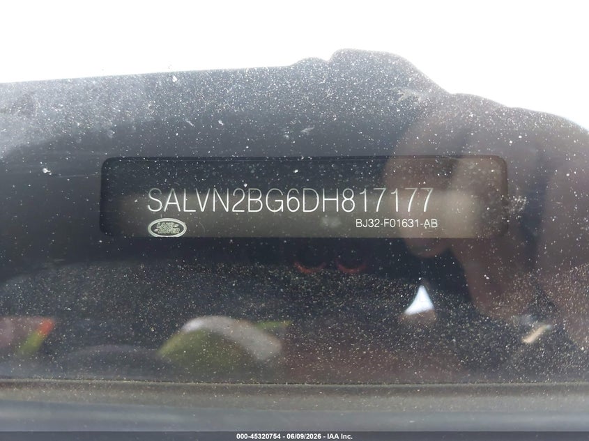 2013 Land rover Range rover evoque VIN SALVN2BG6DH817177 IAAI salvage auction — SIDE, Salvage (New Jersey), sold $225 on 2026-07-22 (photo 9)