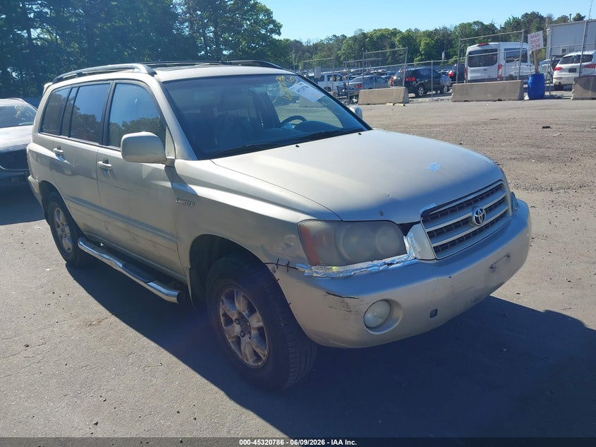 2001 Toyota Highlander VIN JTEHF21A310003332 IAAI salvage auction — FRONT END, Clear (New York), sold $500 on 2026-07-14 (photo 1)
