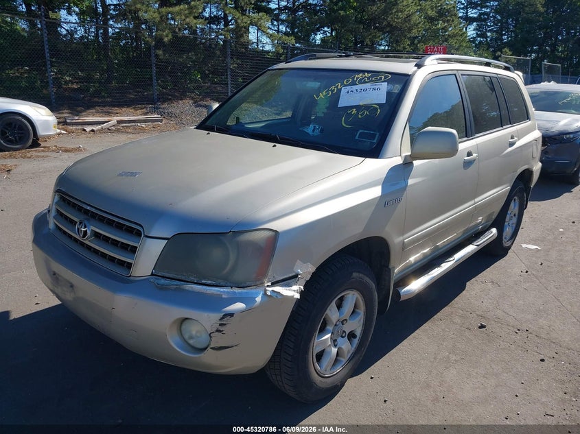 2001 Toyota Highlander VIN JTEHF21A310003332 IAAI salvage auction — FRONT END, Clear (New York), sold $500 on 2026-07-14 (photo 2)