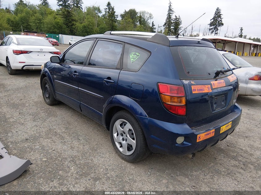 2005 Pontiac Vibe VIN 5Y2SL63855Z404029 IAAI salvage auction — NORMAL WEAR, Clear (Washington), sold $300 on 2026-07-08 (photo 3)