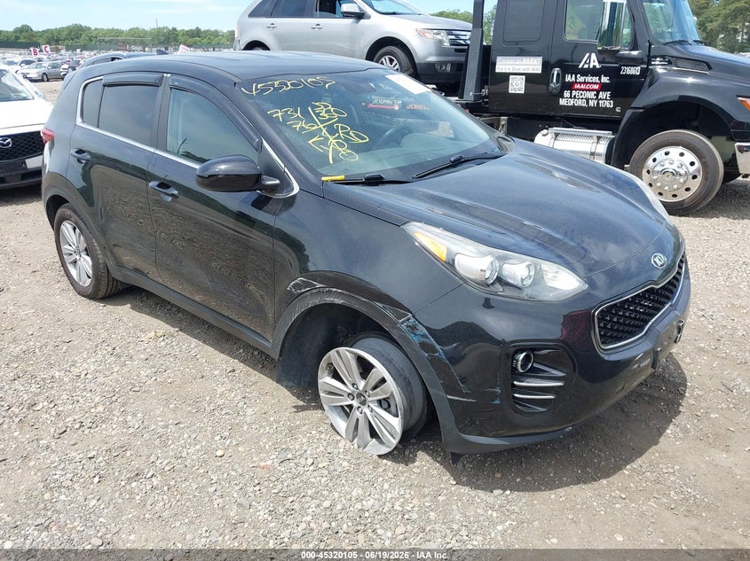 2017 Kia Sportage VIN KNDPMCAC5H7163890 IAAI salvage auction — FRONT & REAR, Salvage (Connecticut), sold $2,050 on 2026-07-28 (photo 1)