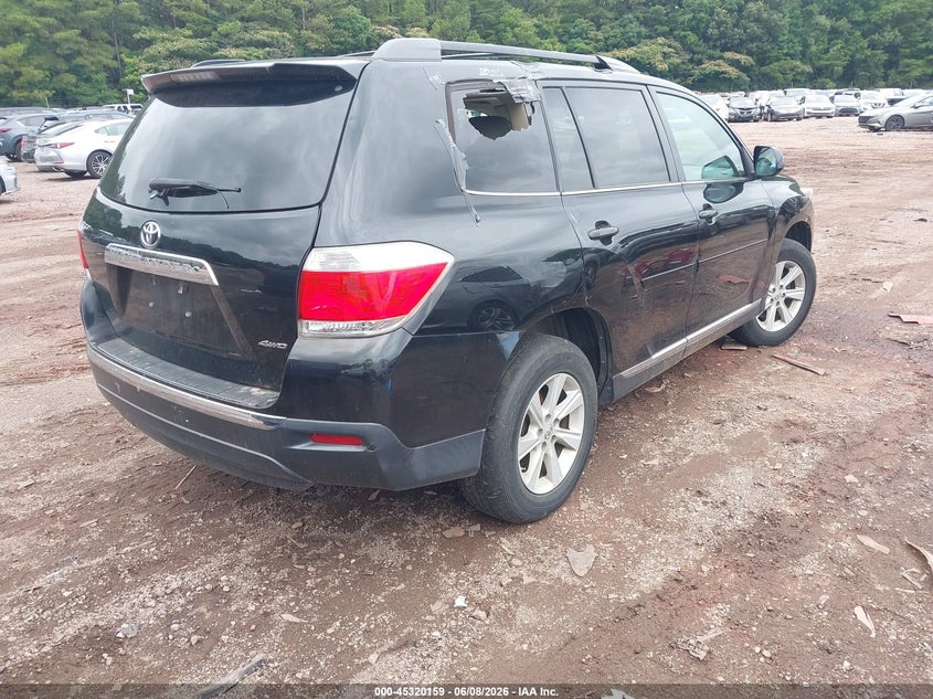 2013 Toyota Highlander VIN 5TDBK3EH1DS263555 IAAI salvage auction — ROOF, Salvage (Alabama), sold $2,200 on 2026-07-29 (photo 4)