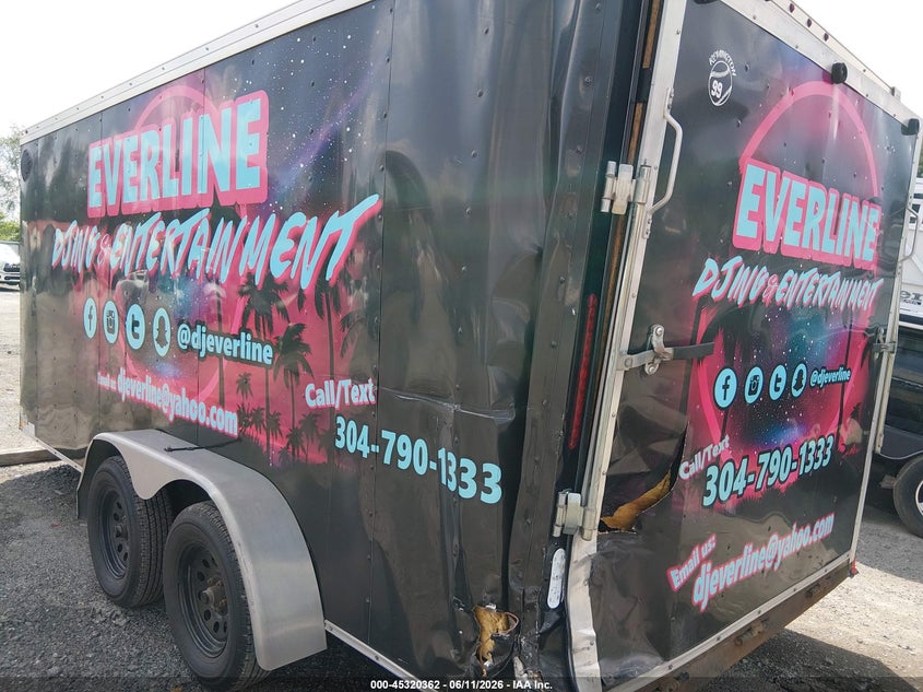 2019 Wells cargo Trailer VIN 7KA1E1627KP000728 IAAI salvage auction — REAR END, Salvage (West Virginia), sold $575 on 2026-07-30 (photo 3)