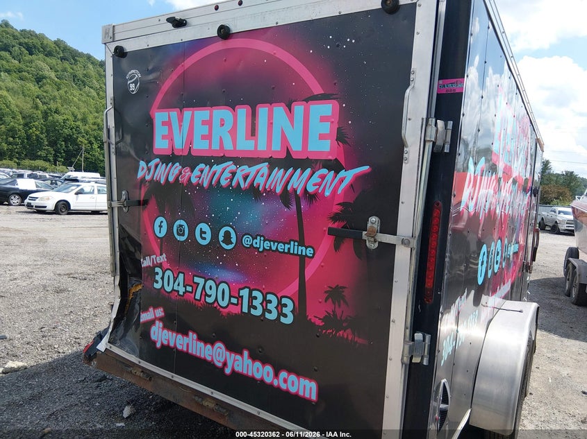2019 Wells cargo Trailer VIN 7KA1E1627KP000728 IAAI salvage auction — REAR END, Salvage (West Virginia), sold $575 on 2026-07-30 (photo 6)