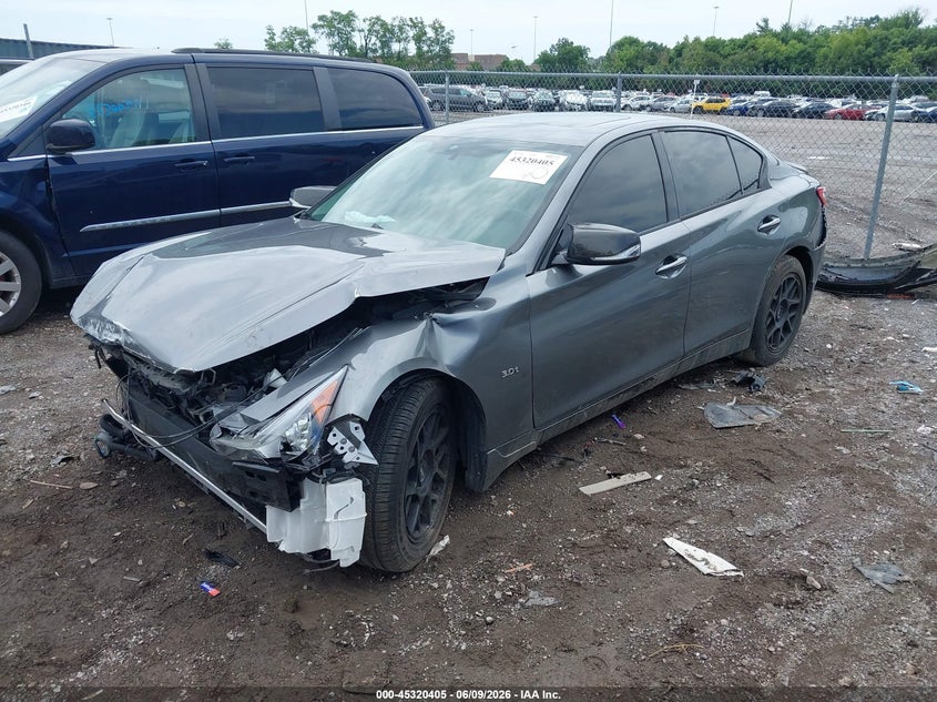2017 Infiniti Q50 VIN JN1EV7ARXHM838346 IAAI salvage auction — FRONT END, Salvage Title, sold $375 on 2026-07-23 (photo 2)