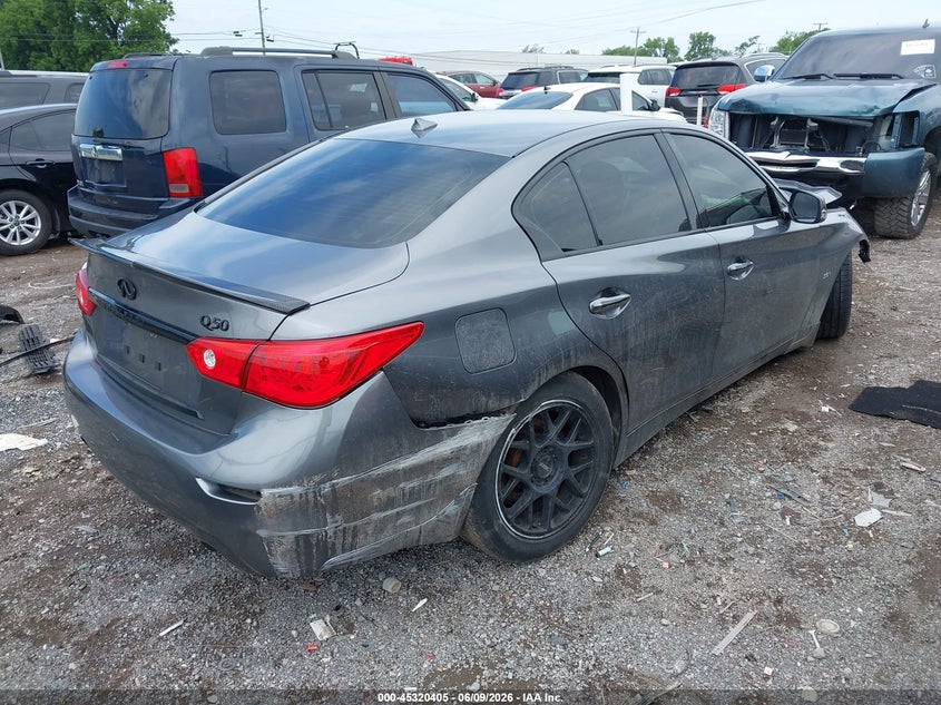 2017 Infiniti Q50 VIN JN1EV7ARXHM838346 IAAI salvage auction — FRONT END, Salvage Title, sold $375 on 2026-07-23 (photo 4)