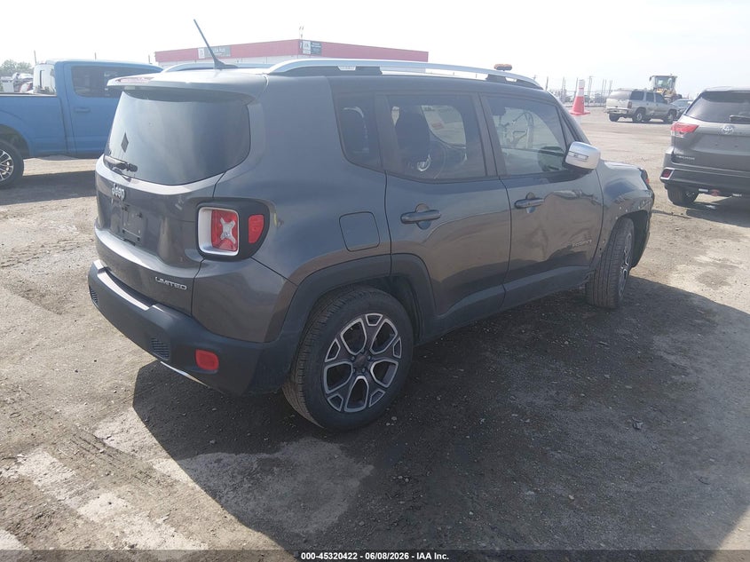 2016 Jeep Renegade VIN ZACCJADT9GPC84043 IAAI salvage auction — RIGHT FRONT, Salvage Title, sold $1,050 on 2026-08-16 (photo 4)