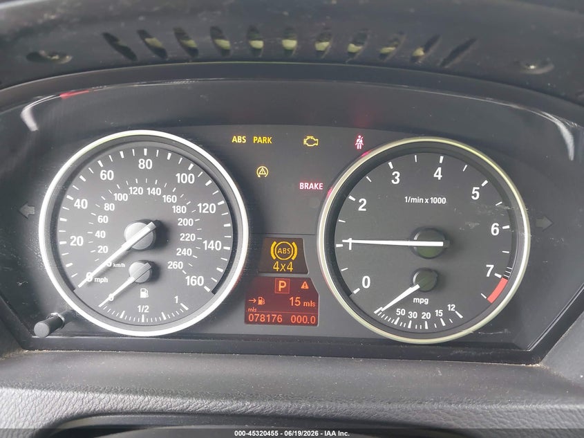 2009 BMW X5 VIN 5UXFE43529L262753 IAAI salvage auction — FRONT END, Original (Texas), sold $1,850 on 2026-07-13 (photo 7)