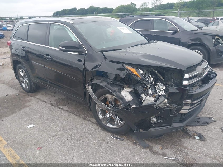 2019 Toyota Highlander VIN 5TDDZRFH1KS722408 IAAI salvage auction — FRONT END, Salvage Title, sold $7,600 on 2026-07-22 (photo 1)