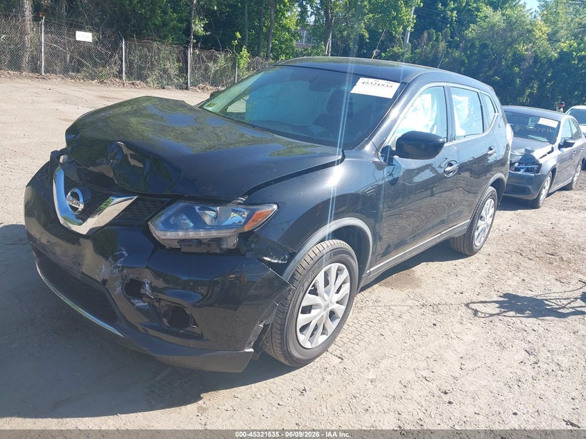 2016 Nissan Rogue VIN KNMAT2MV0GP642572 IAAI salvage auction — FRONT END, Salvage Title, sold $500 on 2026-07-21 (photo 2)