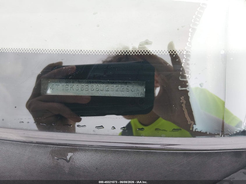 2008 Toyota Avalon VIN 4T1BK36B68U292296 IAAI salvage auction — LEFT SIDE, Salvage (Missouri), sold $825 on 2026-07-19 (photo 9)
