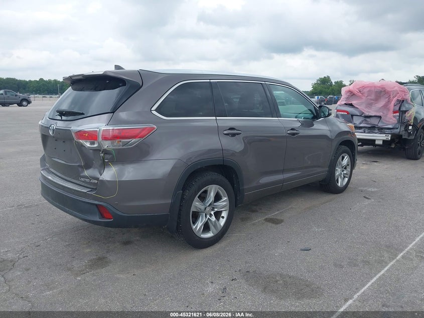 2014 Toyota Highlander VIN 5TDDKRFH7ES053540 IAAI salvage auction — REAR END, Salvage Title, sold $7,300 on 2026-07-08 (photo 4)