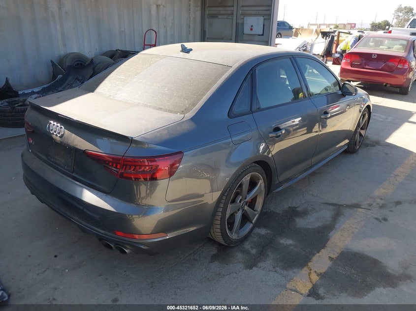 2018 Audi S4 VIN WAUB4AF42JA119867 IAAI salvage auction — FRONT END, Salvage Title, sold $9,700 on 2026-07-15 (photo 4)