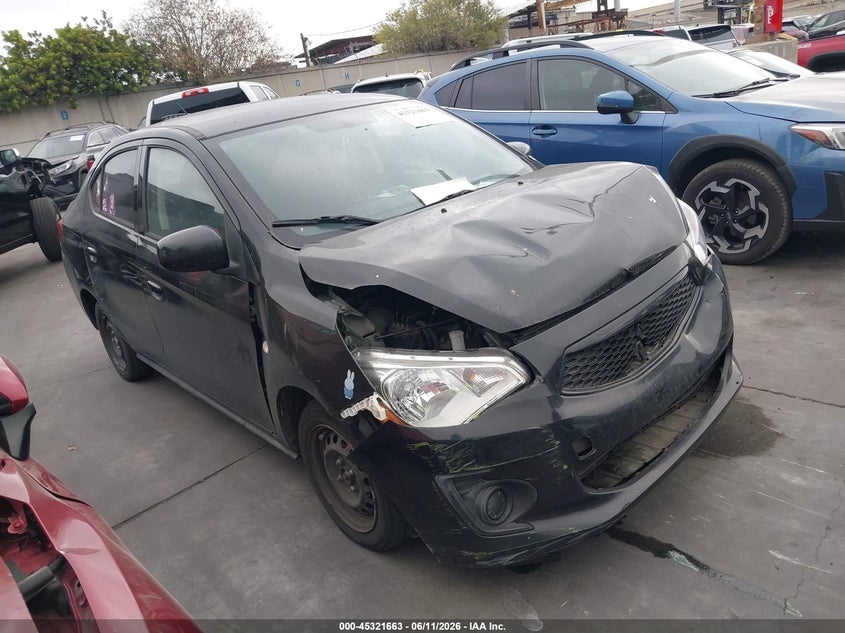 2020 Mitsubishi Mirage VIN ML32F3FJ8LHF02257 IAAI salvage auction — FRONT END, Salvage Title, sold $1,250 on 2026-07-22 (photo 1)