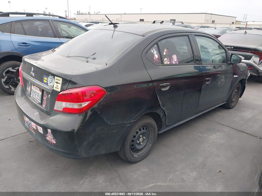 2020 Mitsubishi Mirage VIN ML32F3FJ8LHF02257 IAAI salvage auction — FRONT END, Salvage Title, sold $1,250 on 2026-07-22 (photo 4)