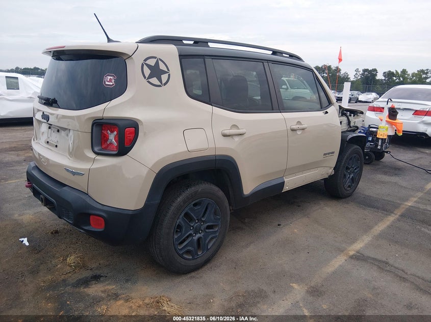 2017 Jeep Renegade VIN ZACCJBCB9HPF91406 IAAI salvage auction — FRONT END, Salvage (South Carolina), sold $1,525 on 2026-07-08 (photo 4)