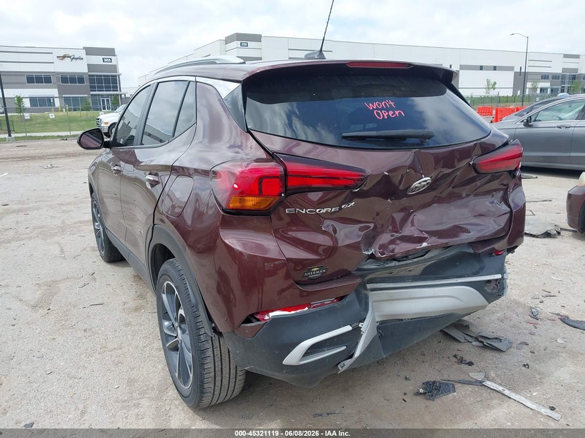 2022 Buick Encore gx VIN KL4MMDS20NB140261 IAAI salvage auction — REAR END, Salvage Title, sold $3,300 on 2026-08-02 (photo 3)
