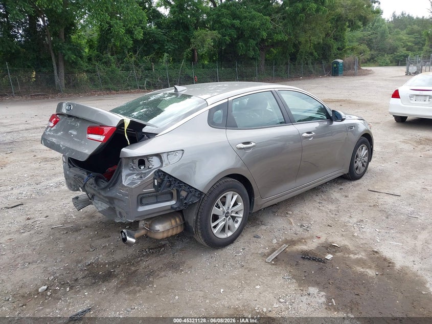 2018 Kia Optima VIN 5XXGT4L38JG232655 IAAI salvage auction — REAR END, Salvage Title, sold $2,150 on 2026-07-10 (photo 4)