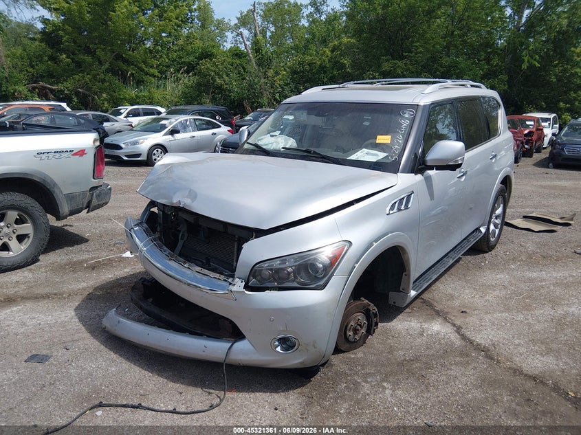2012 Infiniti Qx56 VIN JN8AZ2NE7C9016954 IAAI salvage auction — FRONT END, Salvage Title, sold $1,150 on 2026-07-14 (photo 2)