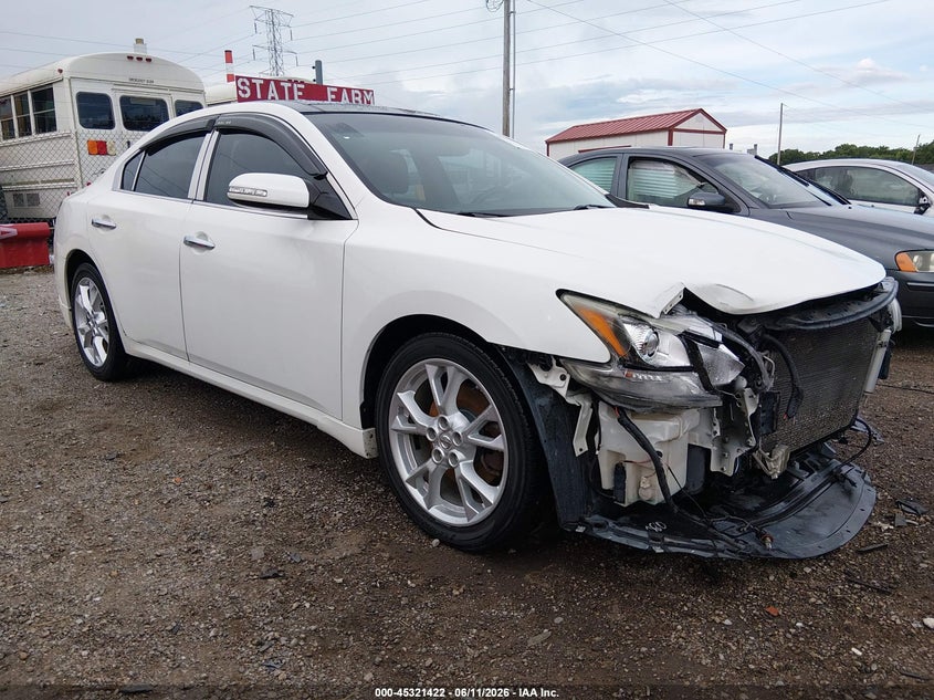 2012 Nissan Maxima VIN 1N4AA5AP8CC830499 IAAI salvage auction — FRONT END, Clear (Indiana), sold $1,100 on 2026-07-29 (photo 1)