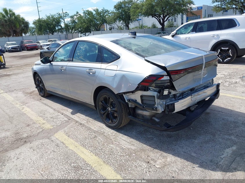 2025 Honda Accord VIN 1HGCY1F42SA088506 IAAI salvage auction — FRONT & REAR, Certificate Of Destruction (Florida), sold $9,150 on 2026-07-29 (photo 3)