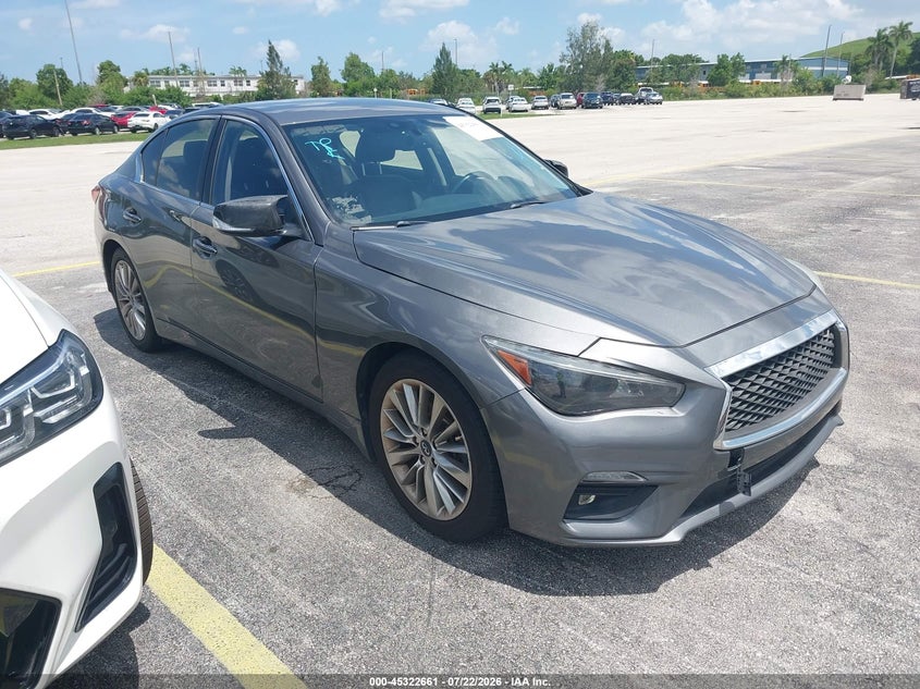 2021 Infiniti Q50 VIN JN1EV7ARXMM750276 IAAI salvage auction — NORMAL WEAR, Salvage (Florida), sold $3,175 on 2026-07-15 (photo 1)