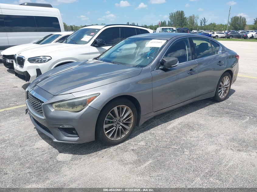2021 Infiniti Q50 VIN JN1EV7ARXMM750276 IAAI salvage auction — NORMAL WEAR, Salvage (Florida), sold $3,175 on 2026-07-15 (photo 2)