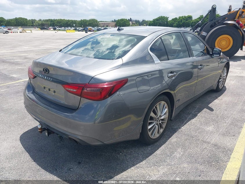 2021 Infiniti Q50 VIN JN1EV7ARXMM750276 IAAI salvage auction — NORMAL WEAR, Salvage (Florida), sold $3,175 on 2026-07-15 (photo 4)