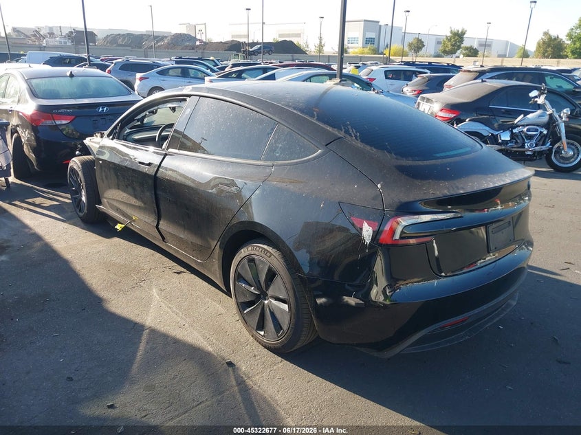 2025 Tesla Model 3 VIN 5YJ3E1EA3SF042964 IAAI salvage auction — LEFT FRONT, Salvage Certificate (California), sold $10,350 on 2026-07-17 (photo 3)