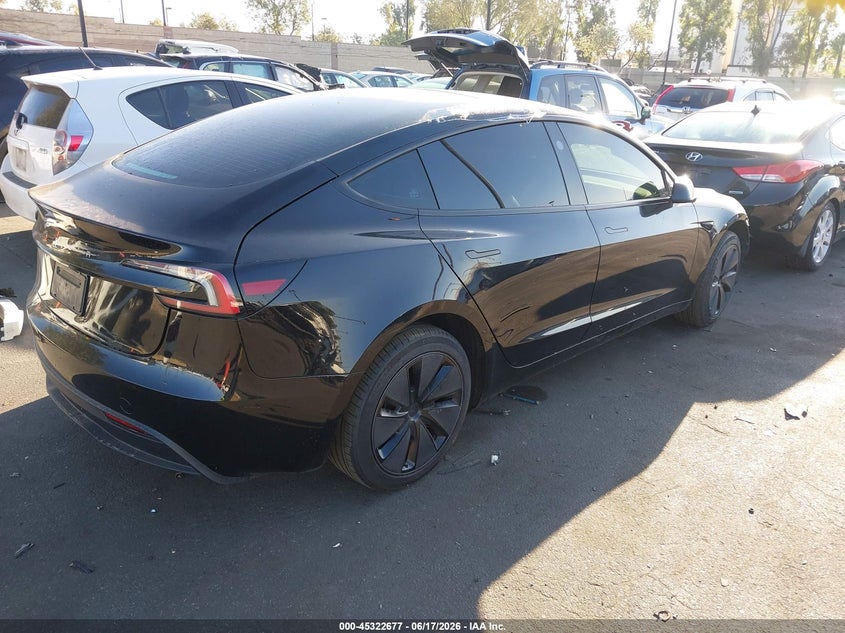 2025 Tesla Model 3 VIN 5YJ3E1EA3SF042964 IAAI salvage auction — LEFT FRONT, Salvage Certificate (California), sold $10,350 on 2026-07-17 (photo 4)
