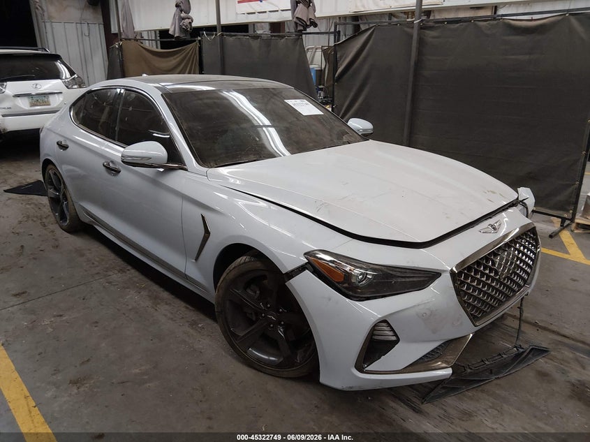 2020 Genesis G70 VIN KMTG44LA8LU045409 IAAI salvage auction — LEFT FRONT, Salvage Title, sold $2,250 on 2026-07-21 (photo 1)