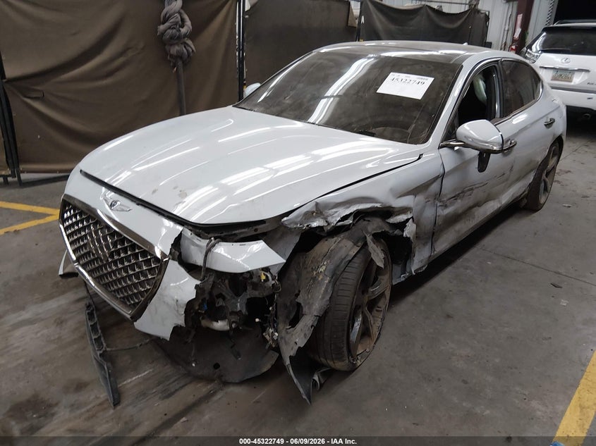 2020 Genesis G70 VIN KMTG44LA8LU045409 IAAI salvage auction — LEFT FRONT, Salvage Title, sold $2,250 on 2026-07-21 (photo 2)