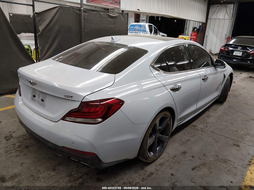 2020 Genesis G70 VIN KMTG44LA8LU045409 IAAI salvage auction — LEFT FRONT, Salvage Title, sold $2,250 on 2026-07-21 (photo 4)