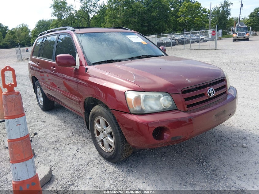 2006 Toyota Highlander VIN JTEDP21AX60096563 IAAI salvage auction — NORMAL WEAR, Original (Ohio), sold $725 on 2026-07-14 (photo 1)