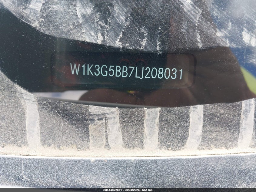 2020 Mercedes-benz VIN W1K3G5BB7LJ208031 IAAI salvage auction — FRONT END, Original (Texas), sold $7,300 on 2026-07-29 (photo 9)