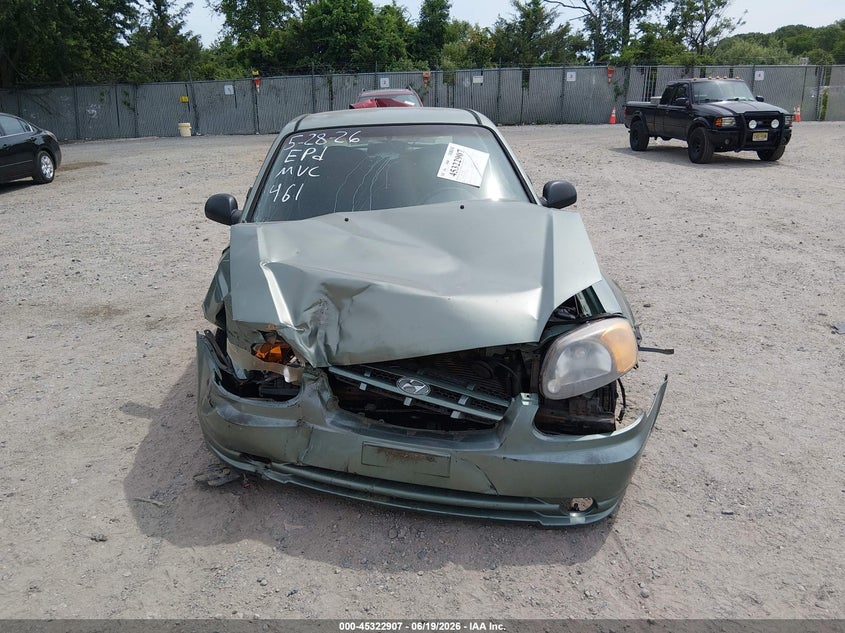 2004 Hyundai Accent VIN KMHCG35CX4U289721 IAAI salvage auction — FRONT END, Salvage (New Jersey), sold $25 on 2026-07-28 (photo 6)