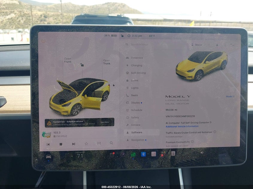 2021 Tesla Model y VIN 5YJYGDEE4MF082218 IAAI salvage auction — RIGHT FRONT, Salvage Title, sold $7,500 on 2026-07-23 (photo 7)