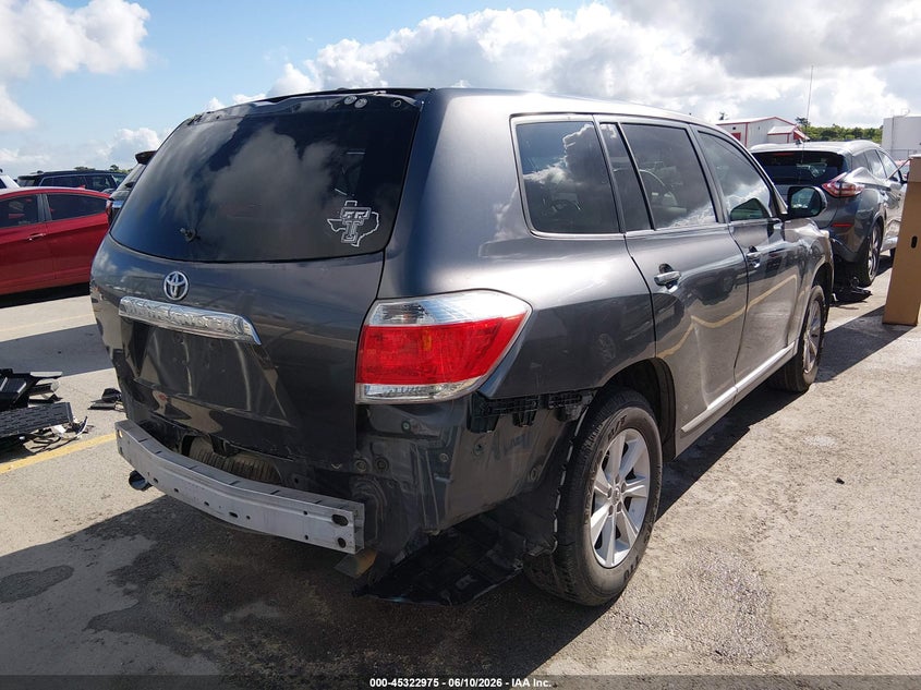 2012 Toyota Highlander VIN 5TDZK3EH9CS067943 IAAI salvage auction — REAR END, Original (Texas), sold $2,625 on 2026-07-30 (photo 4)