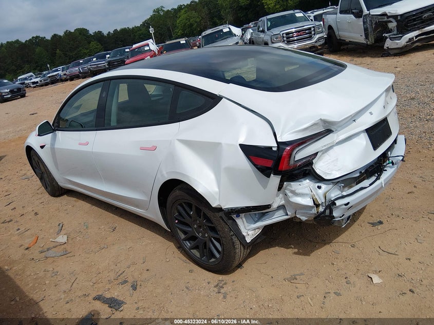 2026 Tesla Model 3 VIN 5YJ3E1EA4TF148891 IAAI salvage auction — REAR END, Salvage (North Carolina), sold $18,100 on 2026-08-01 (photo 3)