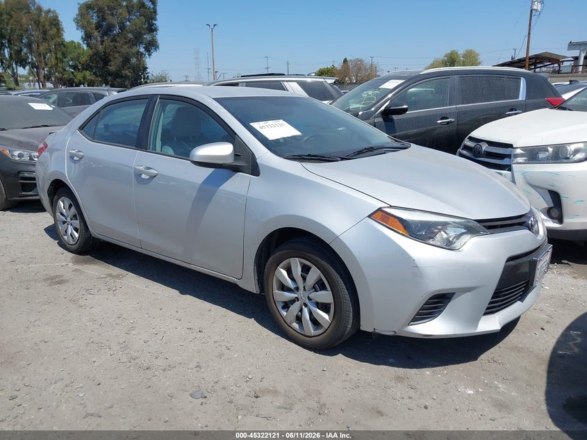 2015 Toyota Corolla VIN 5YFBURHE4FP292834 IAAI salvage auction — LEFT REAR, Salvage Title, sold $3,200 on 2026-07-15 (photo 1)