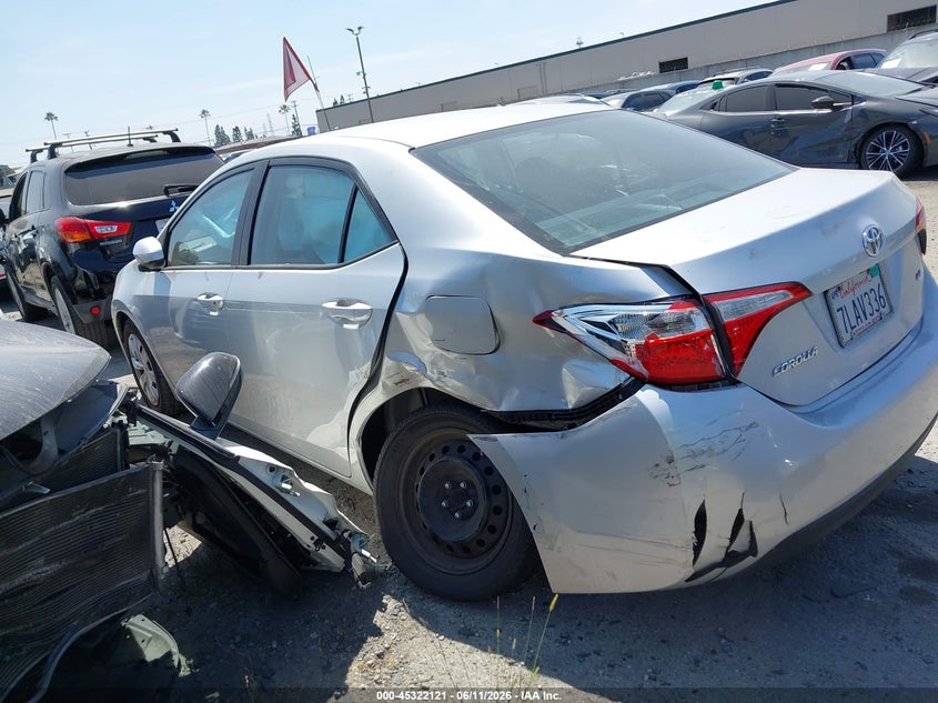 2015 Toyota Corolla VIN 5YFBURHE4FP292834 IAAI salvage auction — LEFT REAR, Salvage Title, sold $3,200 on 2026-07-15 (photo 3)