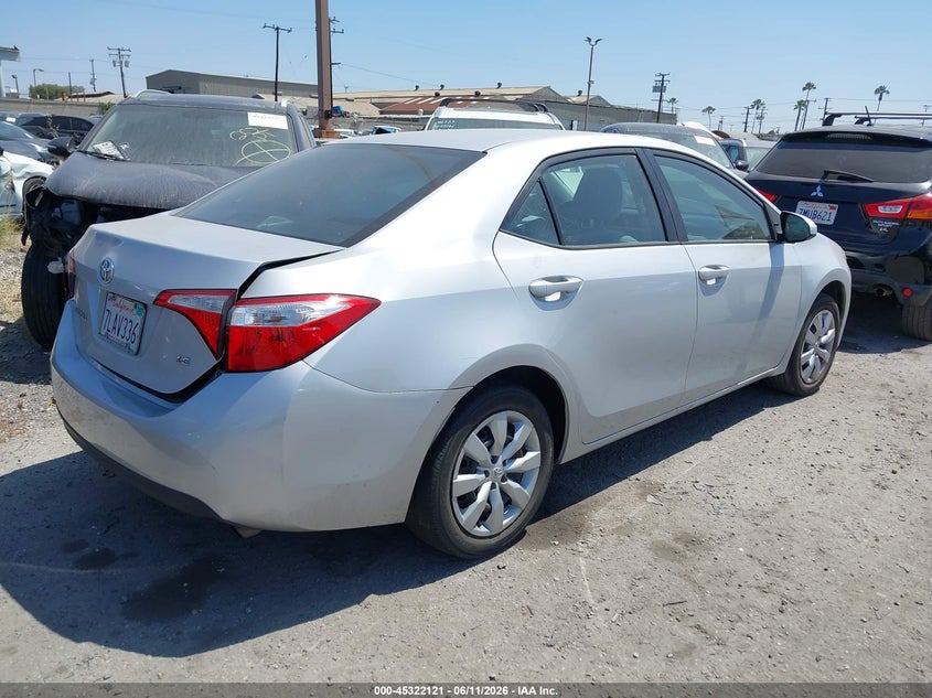 2015 Toyota Corolla VIN 5YFBURHE4FP292834 IAAI salvage auction — LEFT REAR, Salvage Title, sold $3,200 on 2026-07-15 (photo 4)