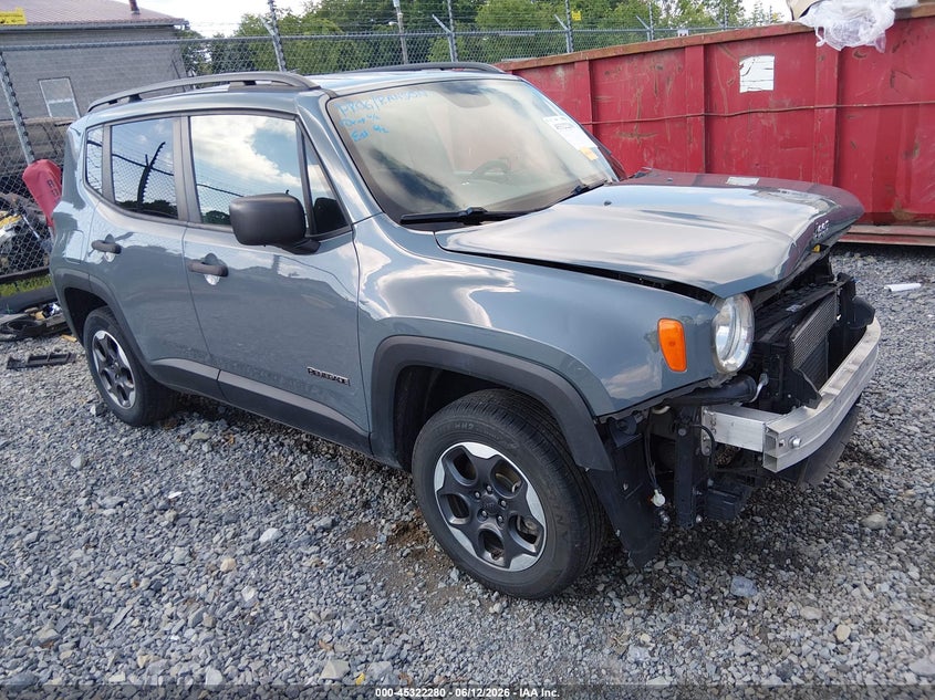 2018 Jeep Renegade VIN ZACCJBAB8JPH19207 IAAI salvage auction — FRONT END, Salvage (West Virginia), sold $1,500 on 2026-07-24 (photo 1)