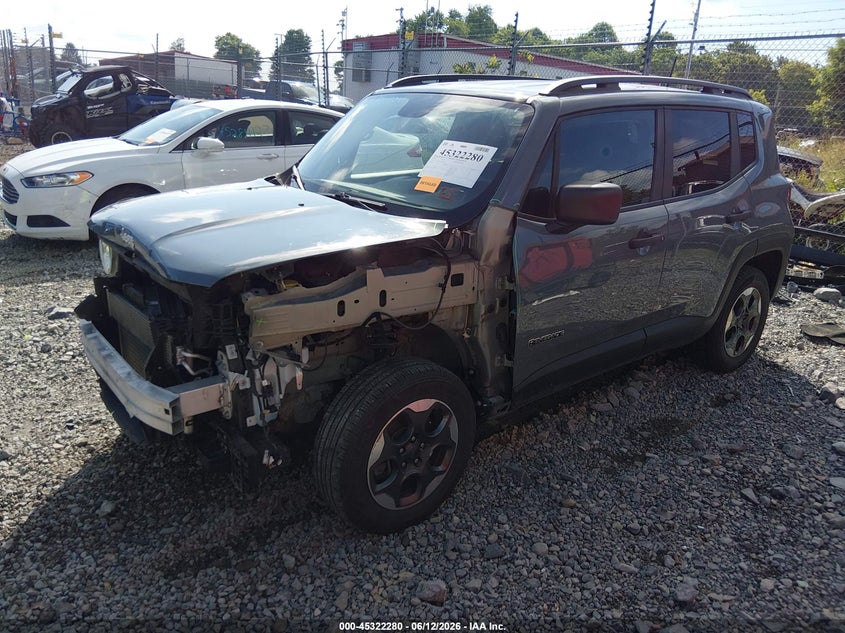 2018 Jeep Renegade VIN ZACCJBAB8JPH19207 IAAI salvage auction — FRONT END, Salvage (West Virginia), sold $1,500 on 2026-07-24 (photo 2)