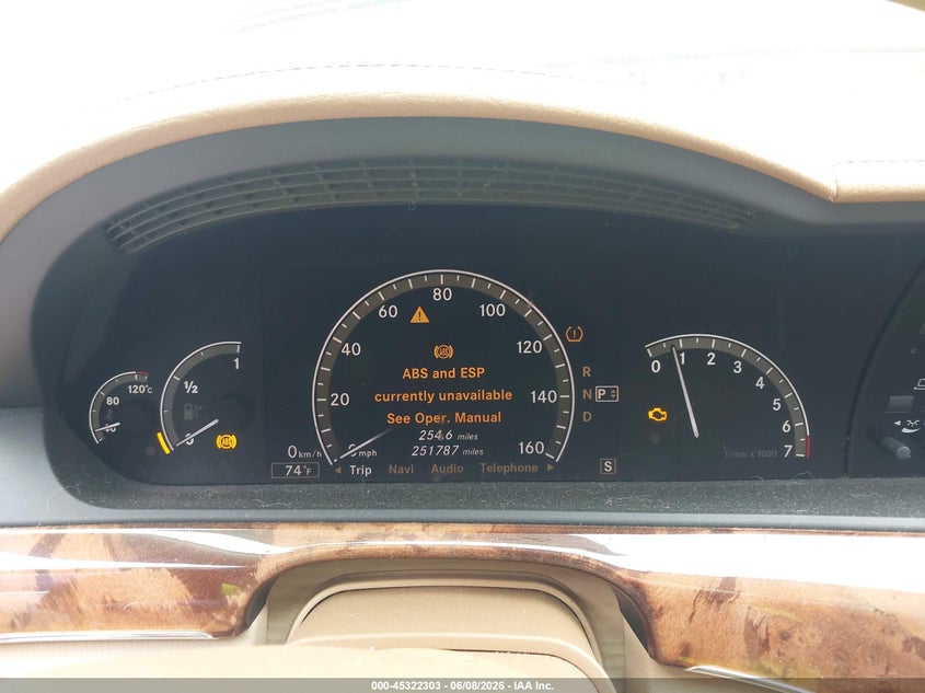 2007 Mercedes-benz S class VIN WDDNG71XX7A018635 IAAI salvage auction — NORMAL WEAR, Clear (Maryland), sold $550 on 2026-07-21 (photo 7)