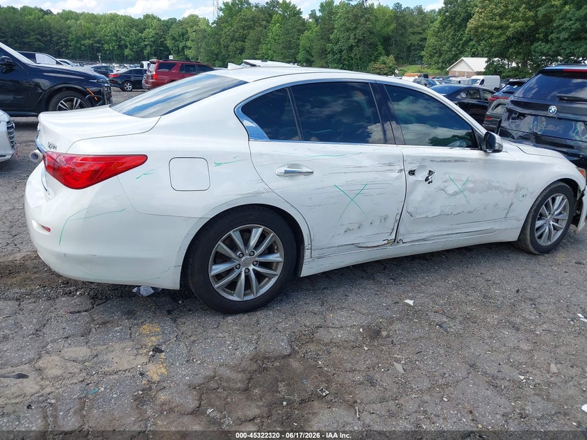 2014 Infiniti Q50 VIN JN1BV7AP7EM688385 IAAI salvage auction — RIGHT SIDE, Salvage (Georgia), sold $1,150 on 2026-07-15 (photo 6)
